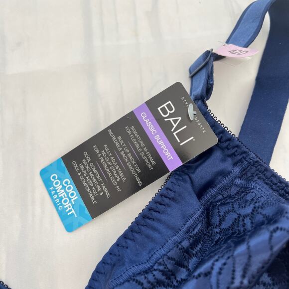 BaliWomen Double Support Wireless Lace Bra/Stay-in-Place Straps FullCoverage 42D - Picture 8 of 11